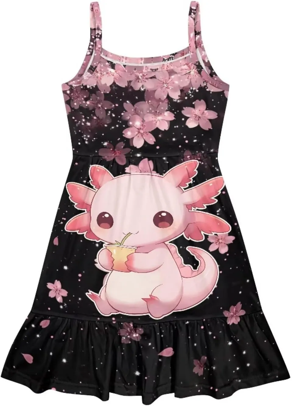 Spaghetti Strap Dresses for Girls 3-14Y Smocked Summer Flowy Dress
