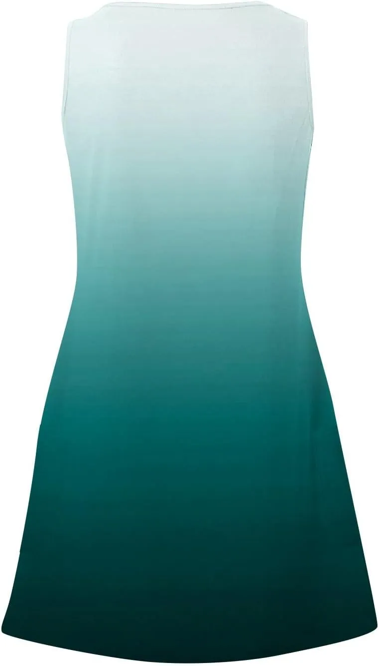 Summer Dresses for Women 2025 Beach Casual Plus Size Floral Sundresses Sleeveless Tshirt Swing Dress with Pockets