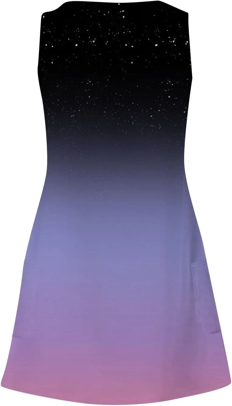 Summer Dresses for Women 2025 Beach Casual Plus Size Floral Sundresses Sleeveless Tshirt Swing Dress with Pockets