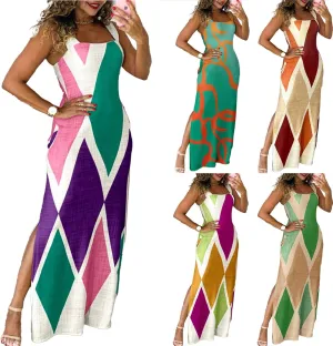 Summer Dresses for Women 2025 Maxi Loose Casual Dress Sleeveless Boho Flowy Sundress Beach Vacation Cocktail Dress