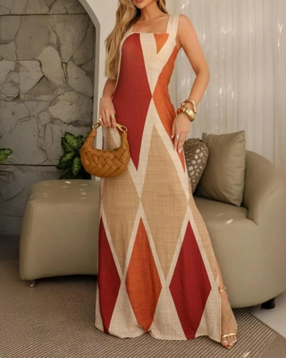 Summer Dresses for Women 2025 Maxi Loose Casual Dress Sleeveless Boho Flowy Sundress Beach Vacation Cocktail Dress