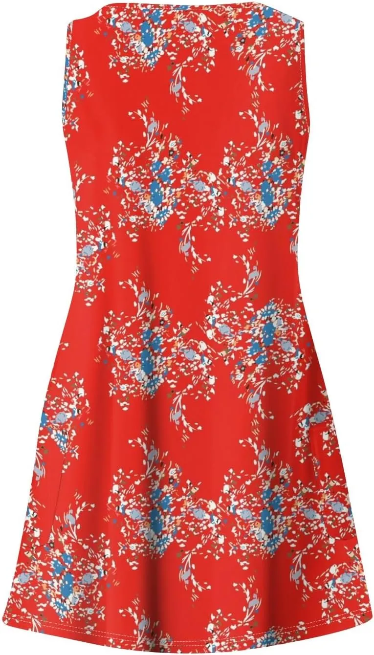 Summer Dresses for Women 2025 Midi Dresses for Women Sleeveless Trendy Summer Loose Flowy Vintage