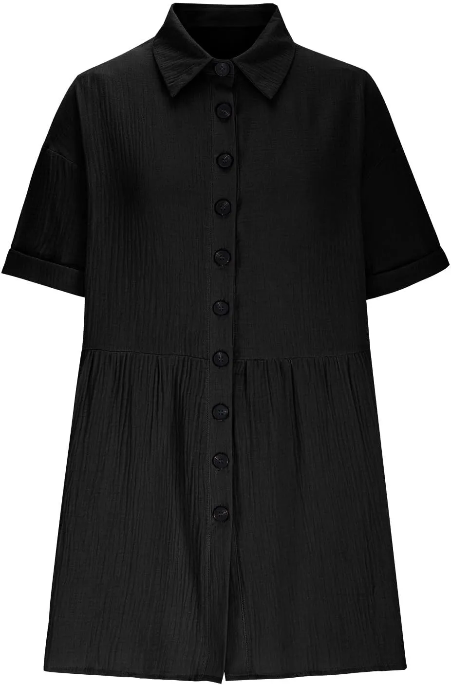 Summer Dresses for Women 2025 Trendy Linen Cotton Short Sleeve Sundressses Button Down Wedding Guest Mini Outfits