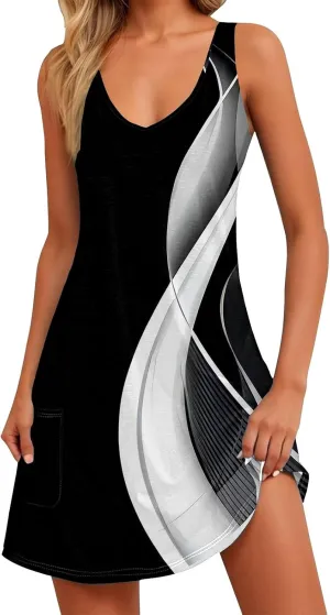 Summer Dresses for Women 2025 Vacation Floral Slip Dress Boho Sleeveless Dress Casual V Neck Beach Sundresses