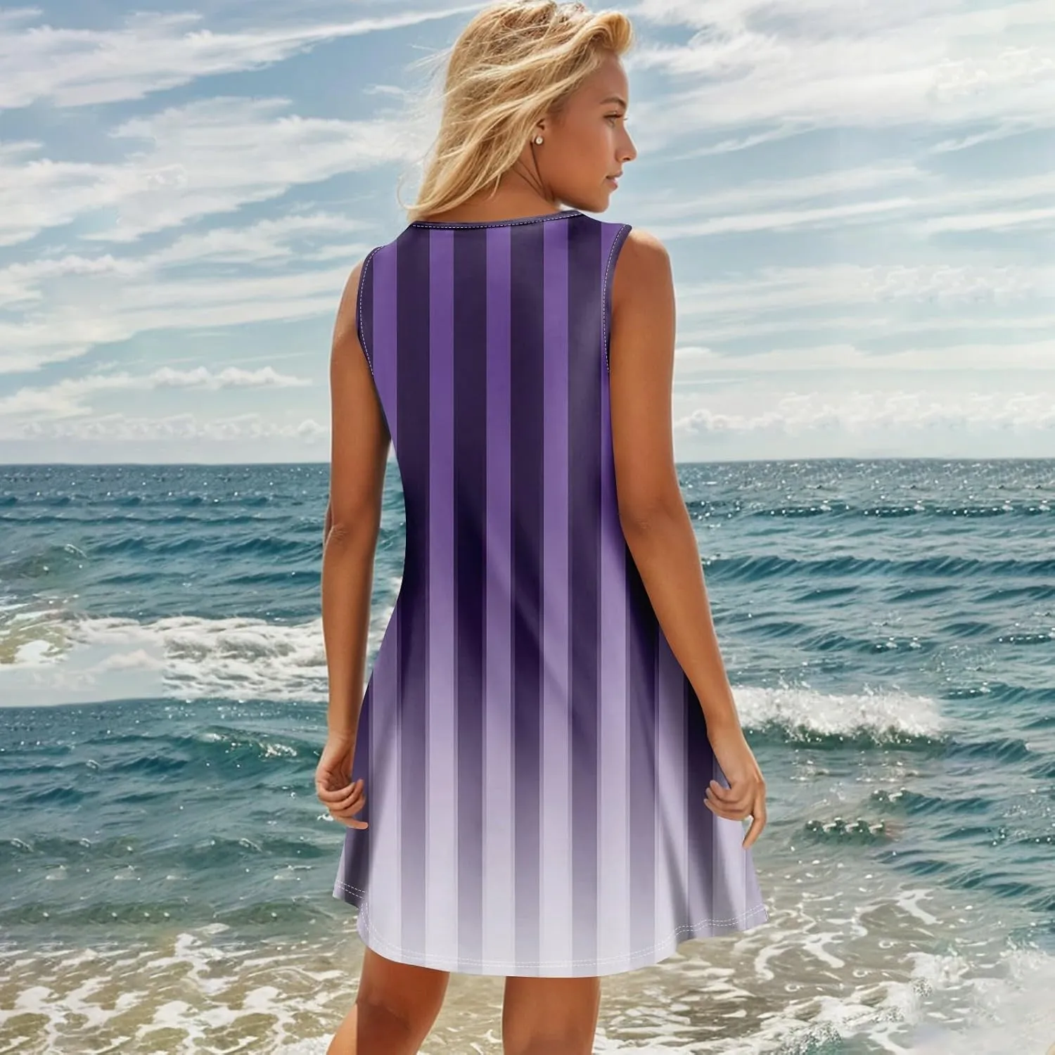 Summer Dresses for Women Sundresses Beach Swimsuit Coverups Casual Swing Sleeveless Button Down Spring Sun Dress