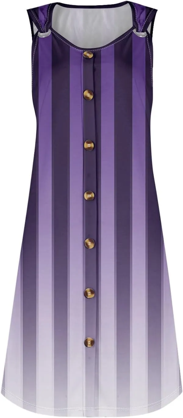 Summer Dresses for Women Sundresses Beach Swimsuit Coverups Casual Swing Sleeveless Button Down Spring Sun Dress