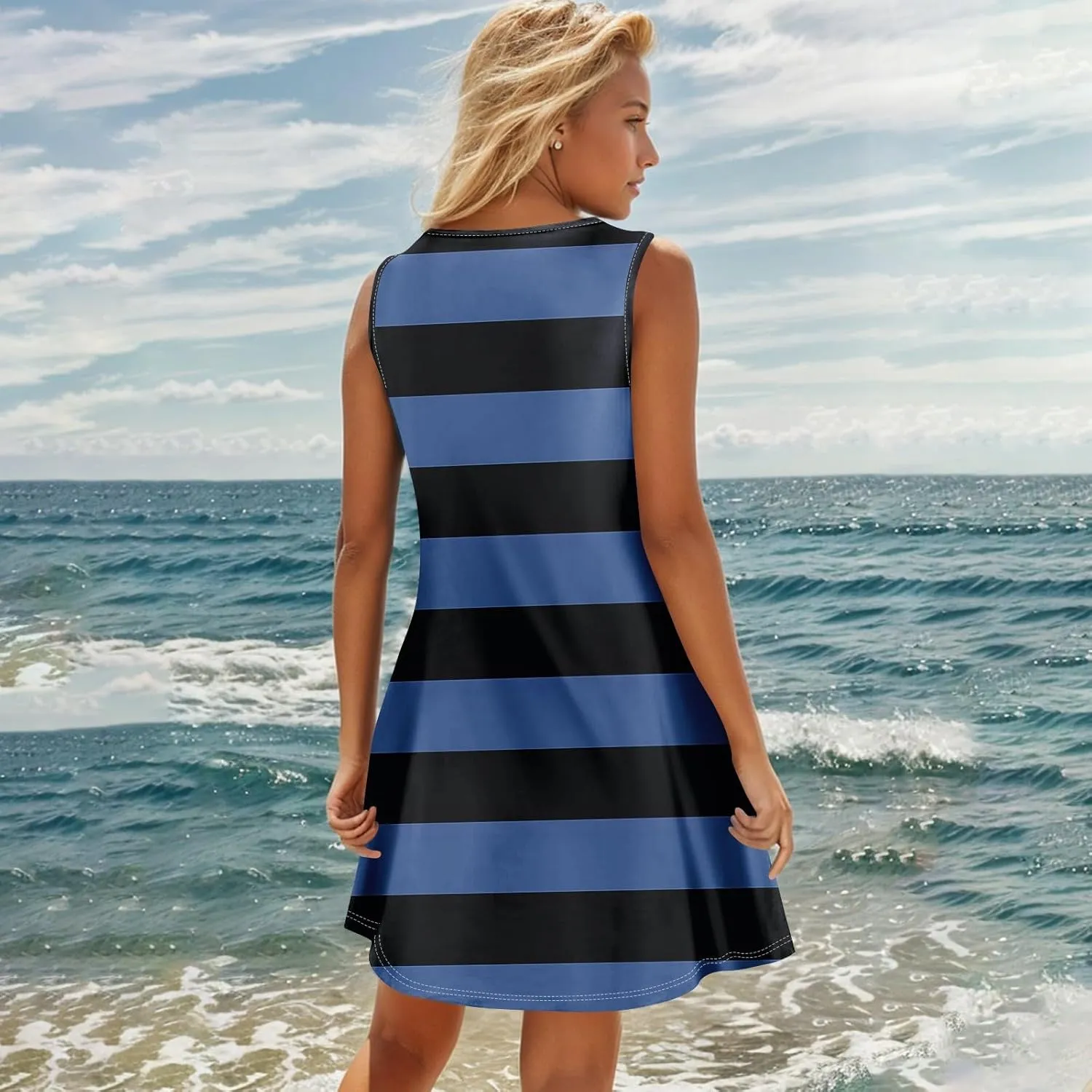Summer Dresses for Women Sundresses Beach Swimsuit Coverups Casual Swing Sleeveless Button Down Spring Sun Dress