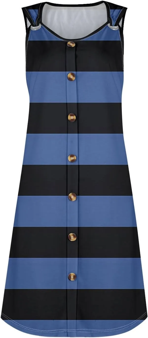 Summer Dresses for Women Sundresses Beach Swimsuit Coverups Casual Swing Sleeveless Button Down Spring Sun Dress