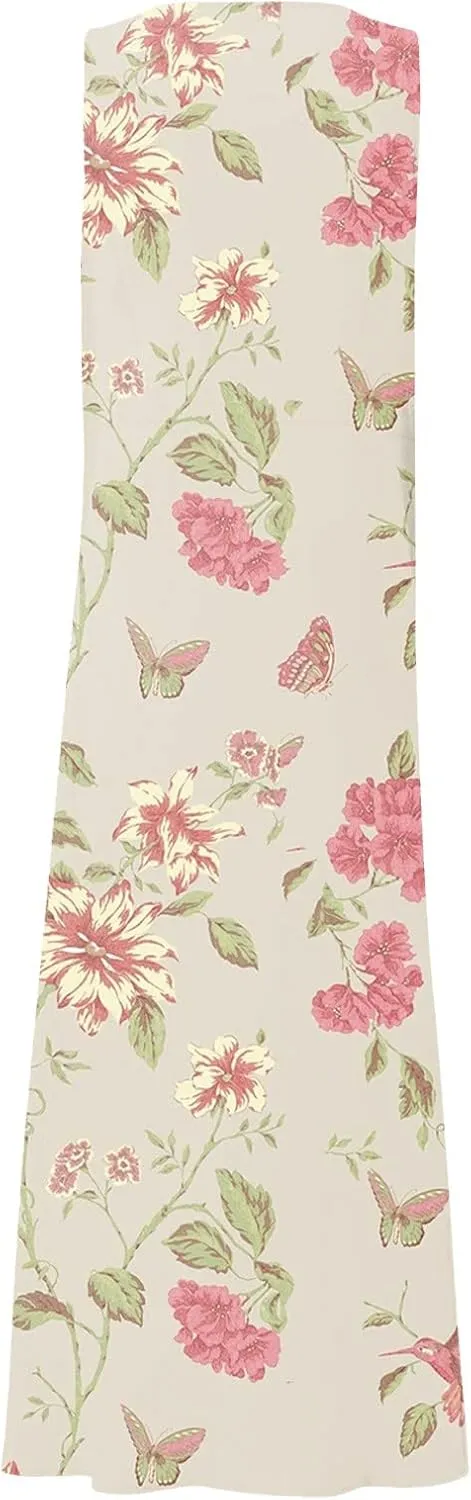 Summer Linen Dresses for Women 2025 Trendy Sleeveless Beach Vacation Travel Dress Casual Maxi Sun Dresses