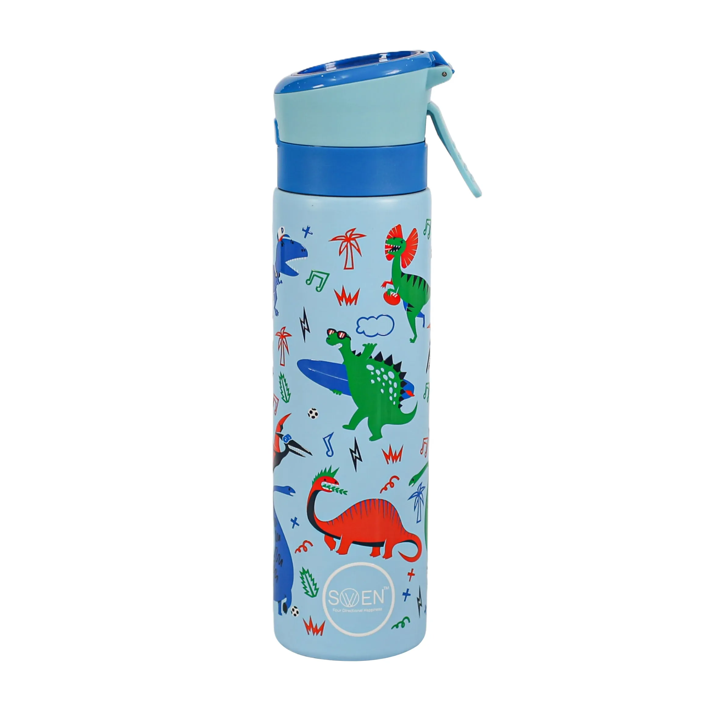 Swen Insulated Stainless Steel Dinosaur Theme Mist Bottle, Blue Color - 540ml