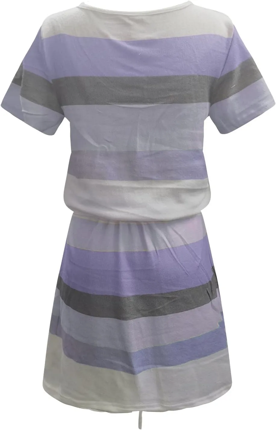 TANGNADE Womens Summer Sun Dress Short Sleeve Round Neck Tie Front A-Line Mini Dresses with Pockets Vacation Outfits