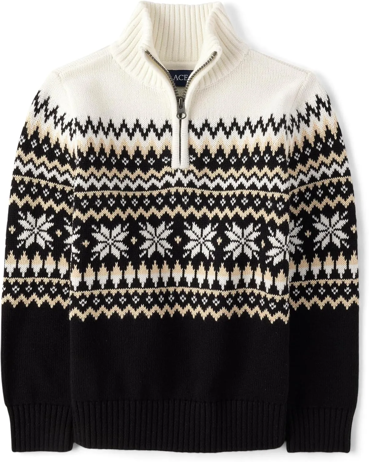 The Children's Place Boys' Long Sleeve Quarter Zip Pullover Sweater