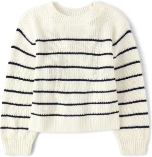 The Children's Place Girls' Long Sleeve Crew Neck Pullover Sweater