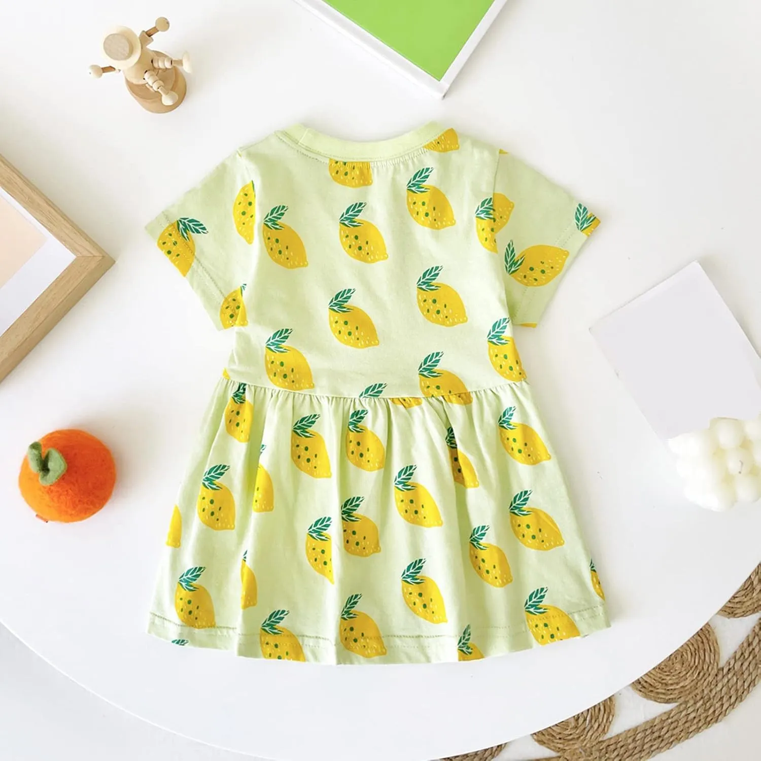 Toddler Baby Girl Fruit Mini Skirt Bowknot Ruffle Sleeveless Princess Dress Newborn Floral Print Dresses