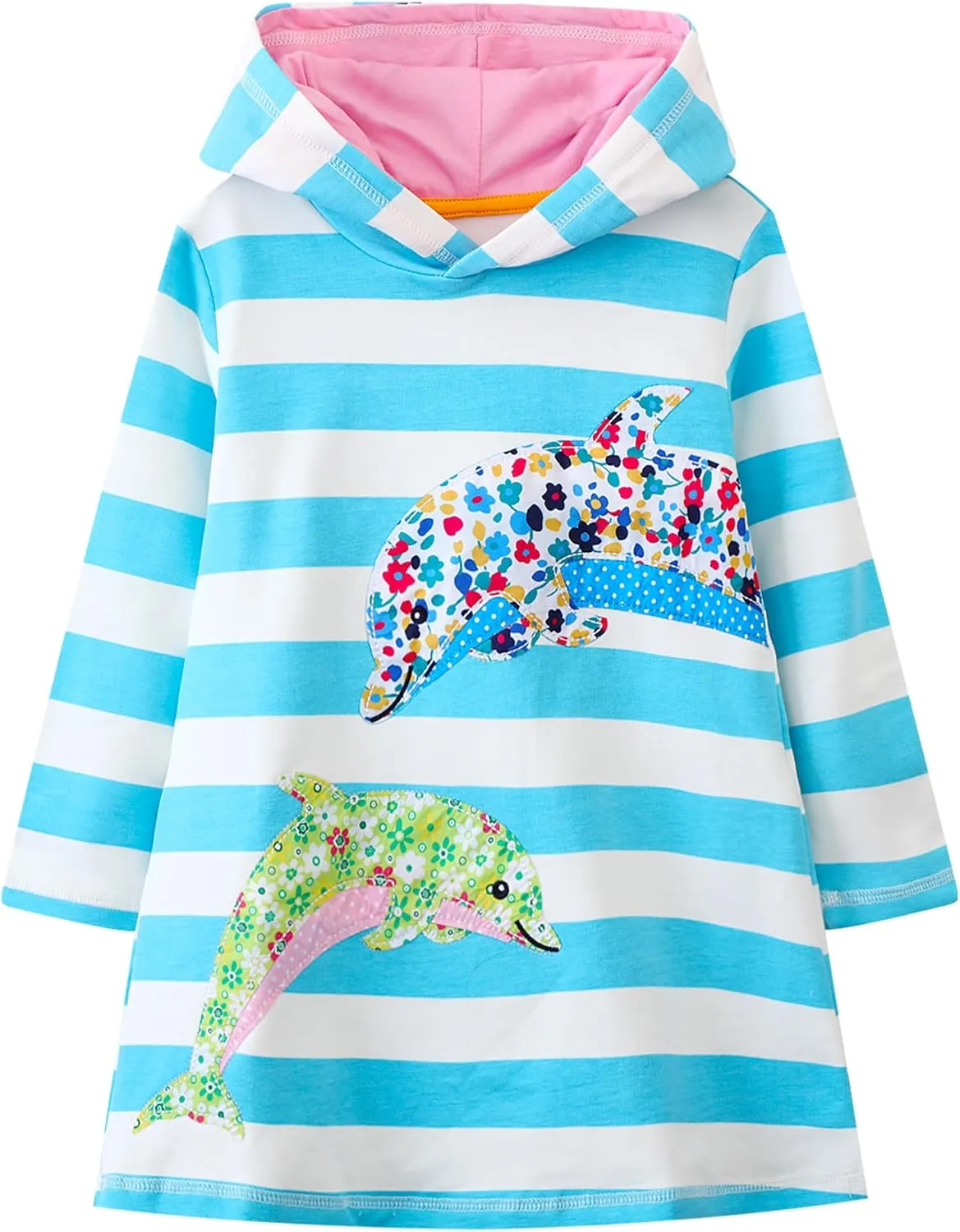 Toddler Girls Cotton Embroidery Applique Short Sleeve Dresses 2-7Y