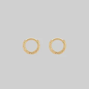 VEGA. Snake Skin Clicker Hoop Earrings - Gold