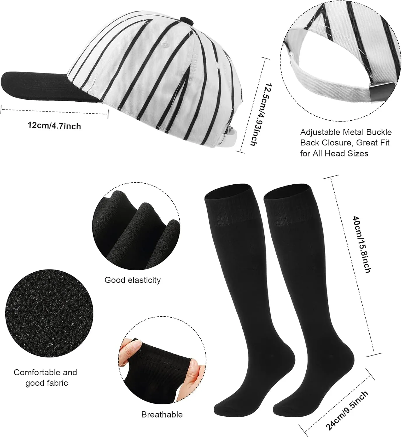 Vintage Baseball Costume for Carnival Party Halloween Men Baseball Uniform Men's Classic Knickers with Pinstripes