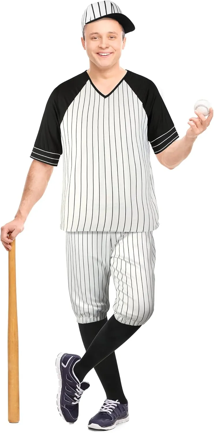 Vintage Baseball Costume for Carnival Party Halloween Men Baseball Uniform Men's Classic Knickers with Pinstripes