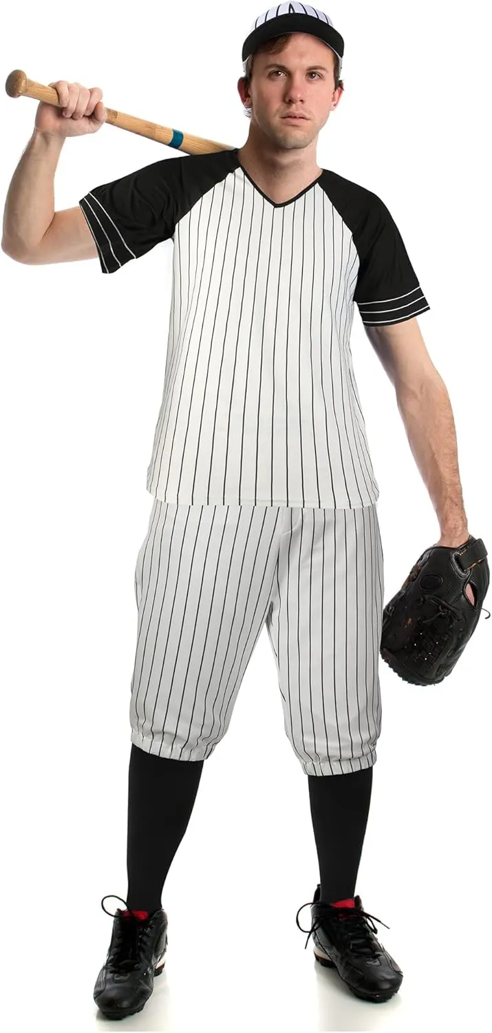Vintage Baseball Costume for Carnival Party Halloween Men Baseball Uniform Men's Classic Knickers with Pinstripes