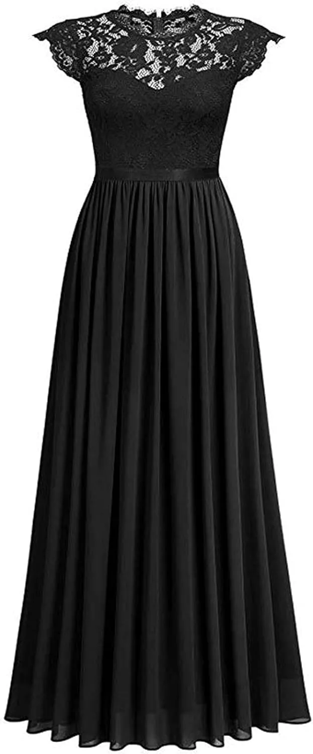 Wedding Guest Dresses for Women Long Elegant Lace Chiffon Maxi Dress 2025 Formal Cocktail Prom Party Bridesmaid