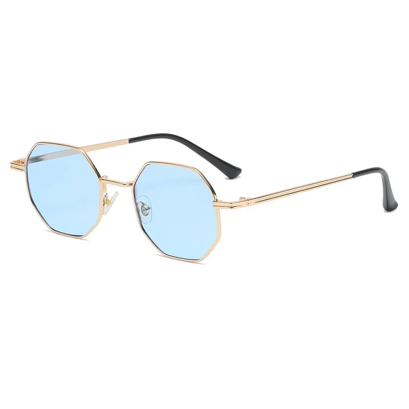 West Louis Luxury Polygon Metal Vintage Frame Sunglasses