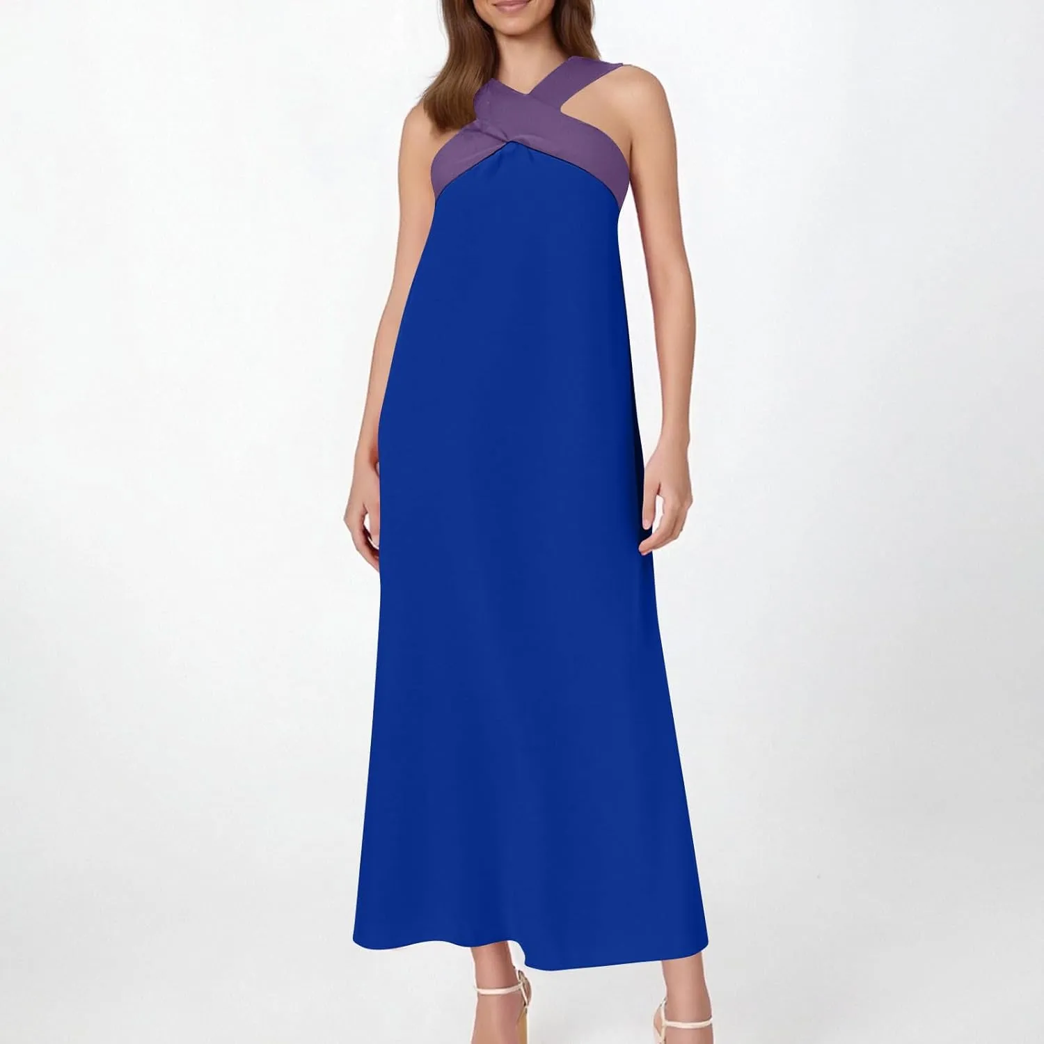 Women Criss Cross Dress Loose Fit Sleeveless Backless Going Out Outfits Summer Beach Boho Trendy Sundress