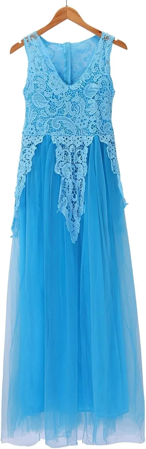 Women Fashion Elegant Gown Lace Wedding Floral Evening Party Ball Chiffon Mother of The Bride Dresses Long