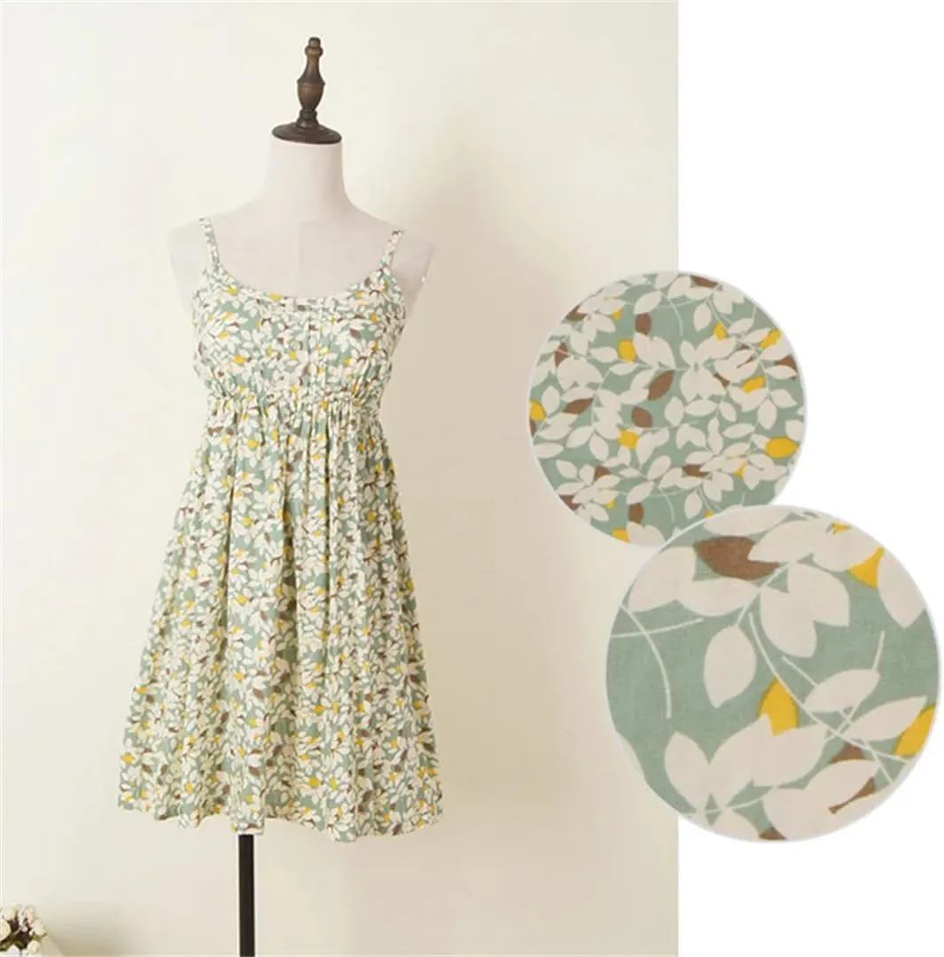Women Print Floral Sleeveless Mini Dress Cotton Spaghetti Strap Casual Short Dresses Beach Sundress