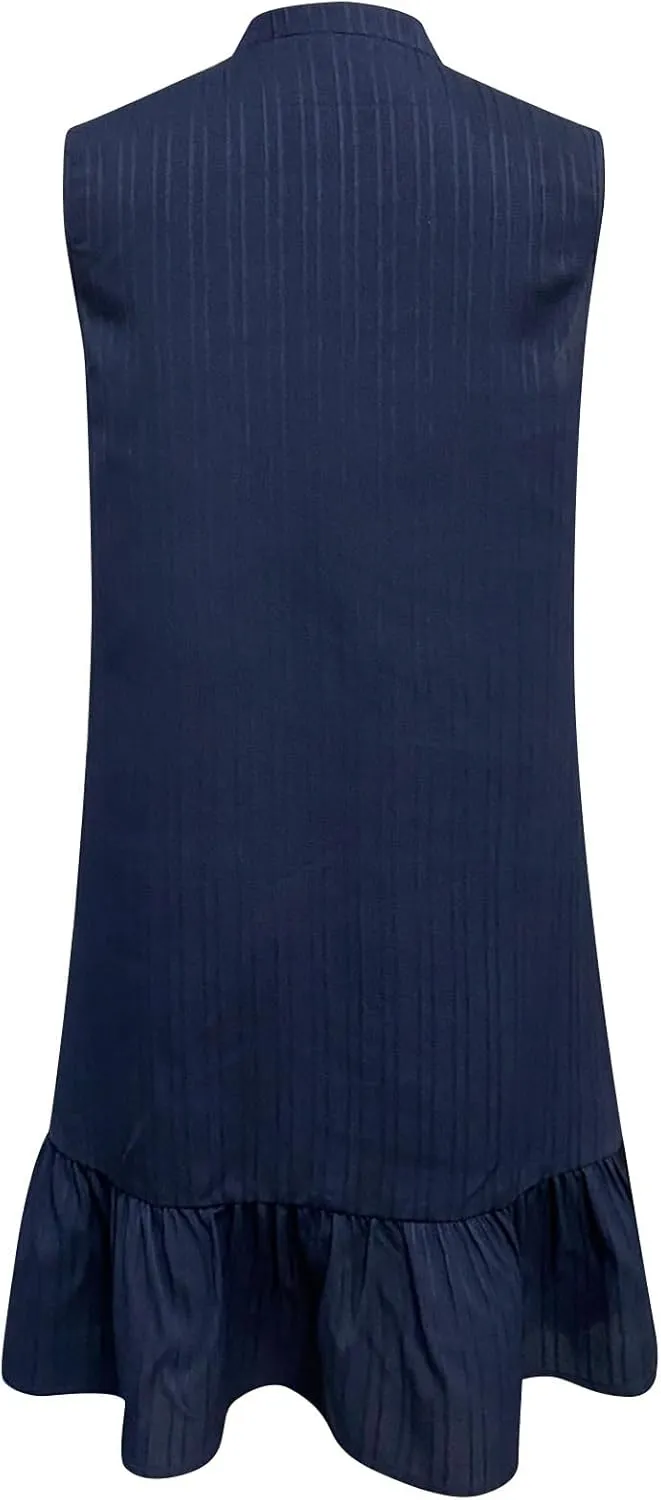 Women Summer Dress Ruffle Hem Split V Neck Mini Dresses 2025 Fashion Casual Sleeveless Boho Beach Vacation Sundress