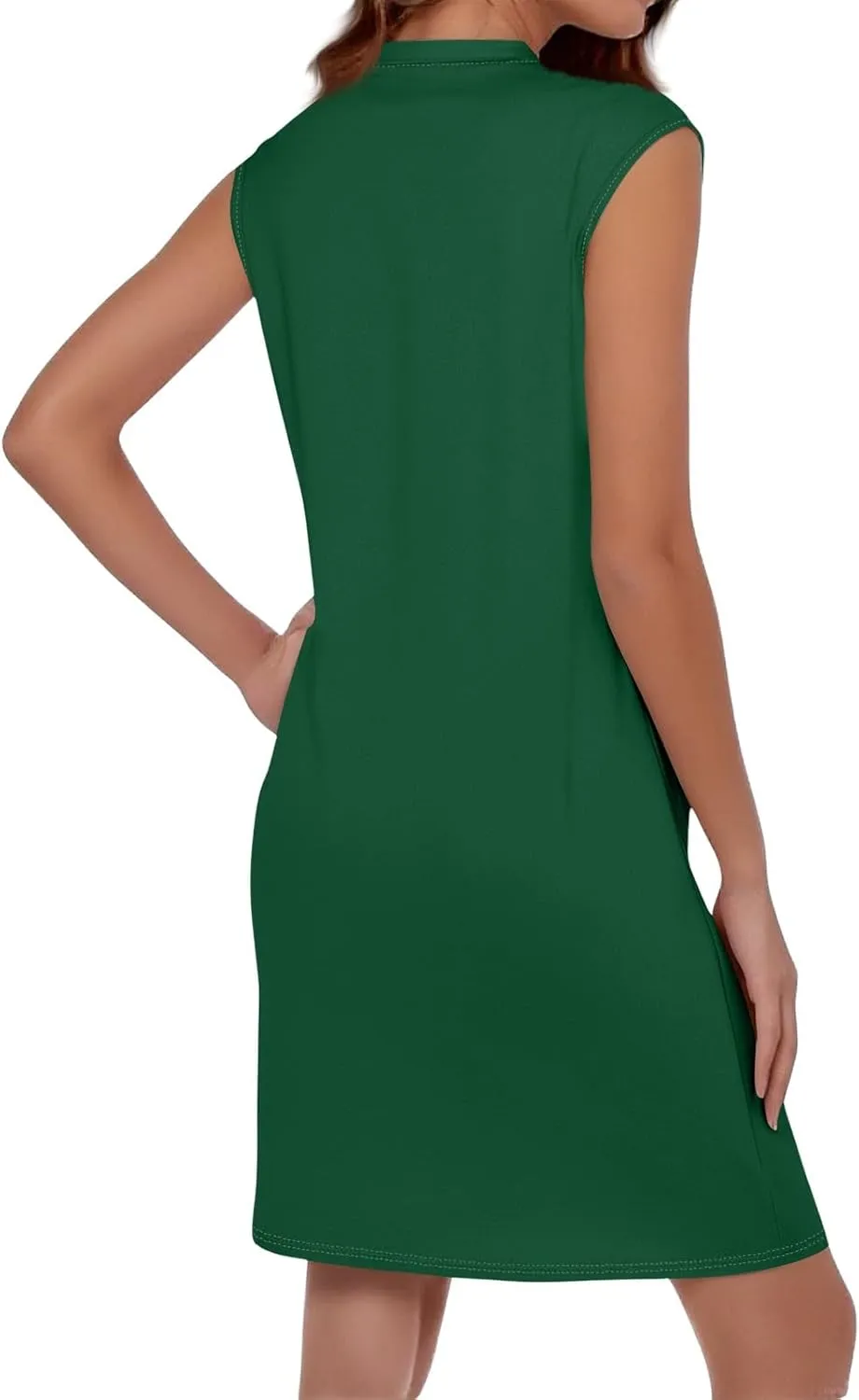 Women Summer Dresses Casual Floral Sundresses Crew Neck Beach T Shirt Dresses Sleeveless Loose Tank Dress with Pockets