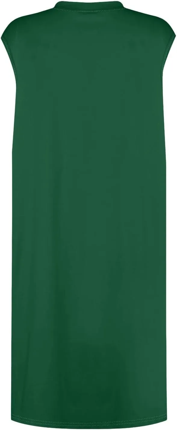 Women Summer Dresses Casual Floral Sundresses Crew Neck Beach T Shirt Dresses Sleeveless Loose Tank Dress with Pockets