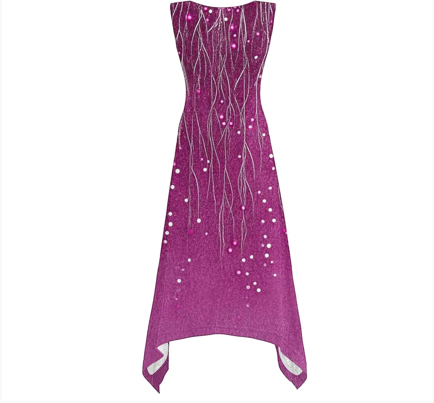 Women Summer Long Midi Dress Casual Sleeveless Sun Dresses Trendy Floral Print Boho Beach Sundress with Pockets