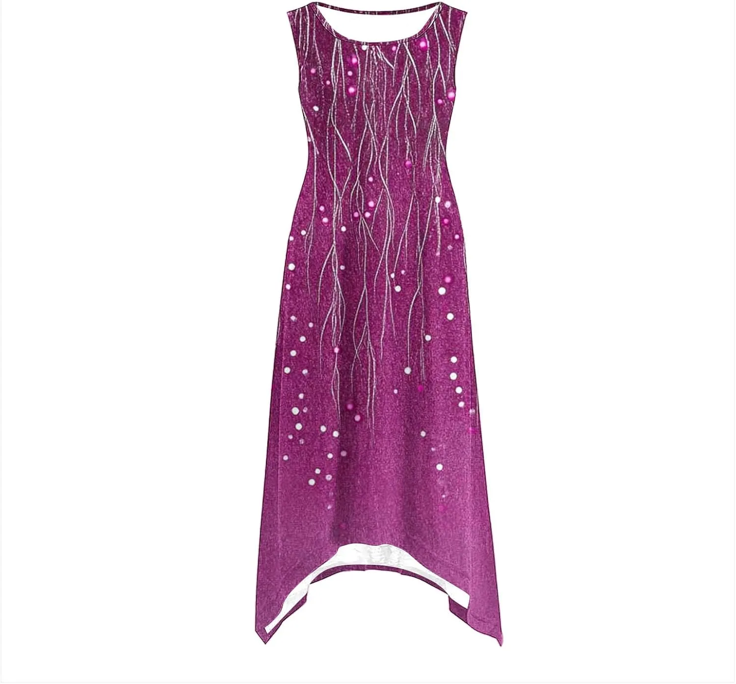 Women Summer Long Midi Dress Casual Sleeveless Sun Dresses Trendy Floral Print Boho Beach Sundress with Pockets