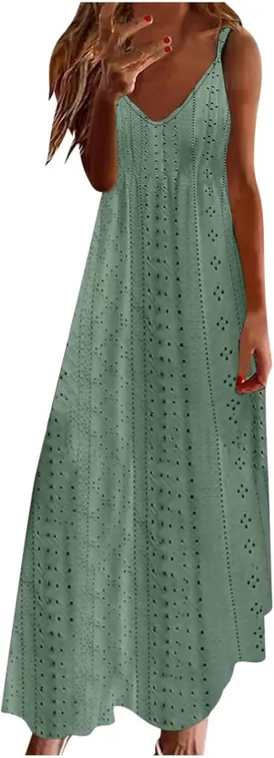 Women's Casual Dresses Corset Maxi Dresses Floral Tie Front Spaghetti Strap Sundress Casual Boho Flowy Long Dress