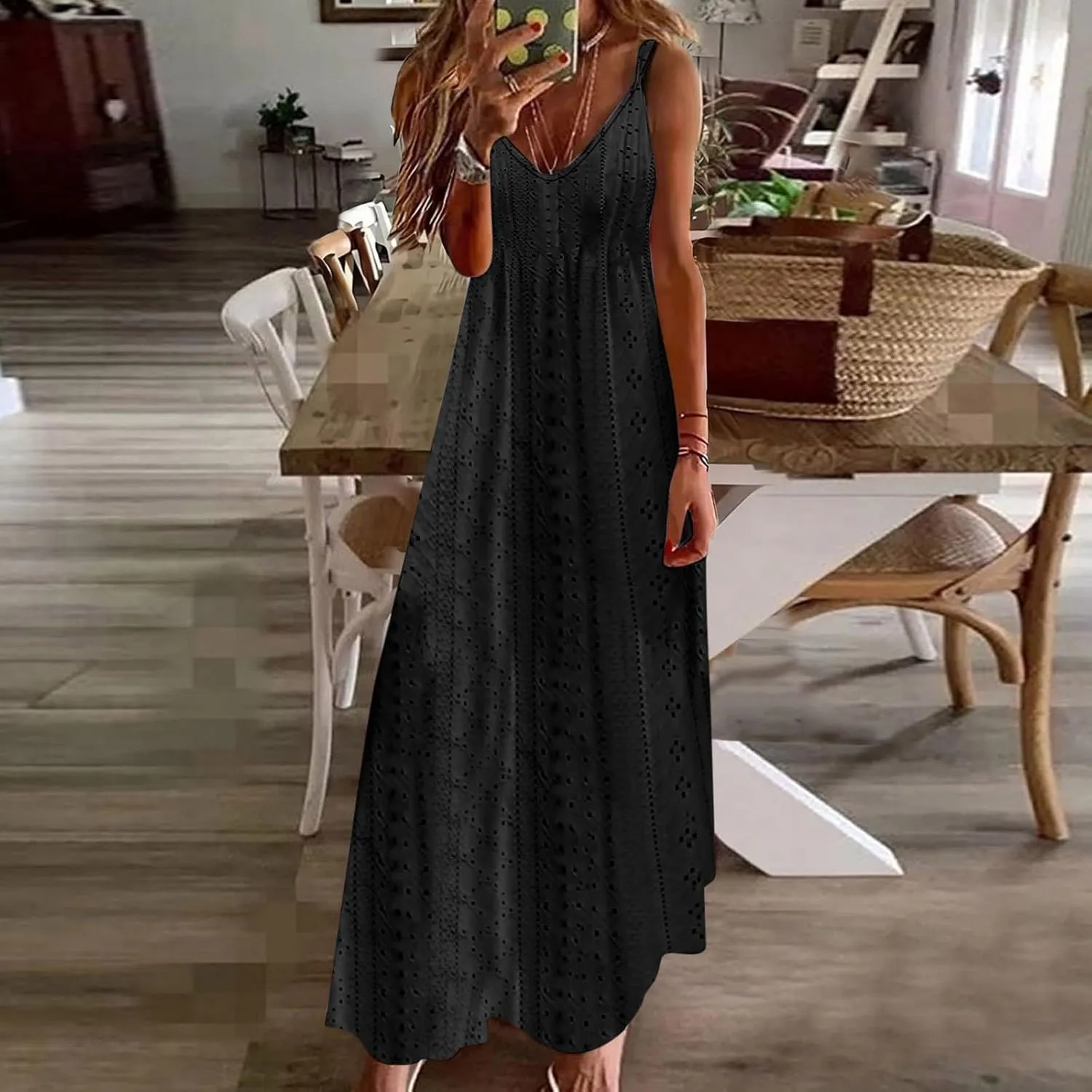 Women's Casual Dresses Corset Maxi Dresses Floral Tie Front Spaghetti Strap Sundress Casual Boho Flowy Long Dress