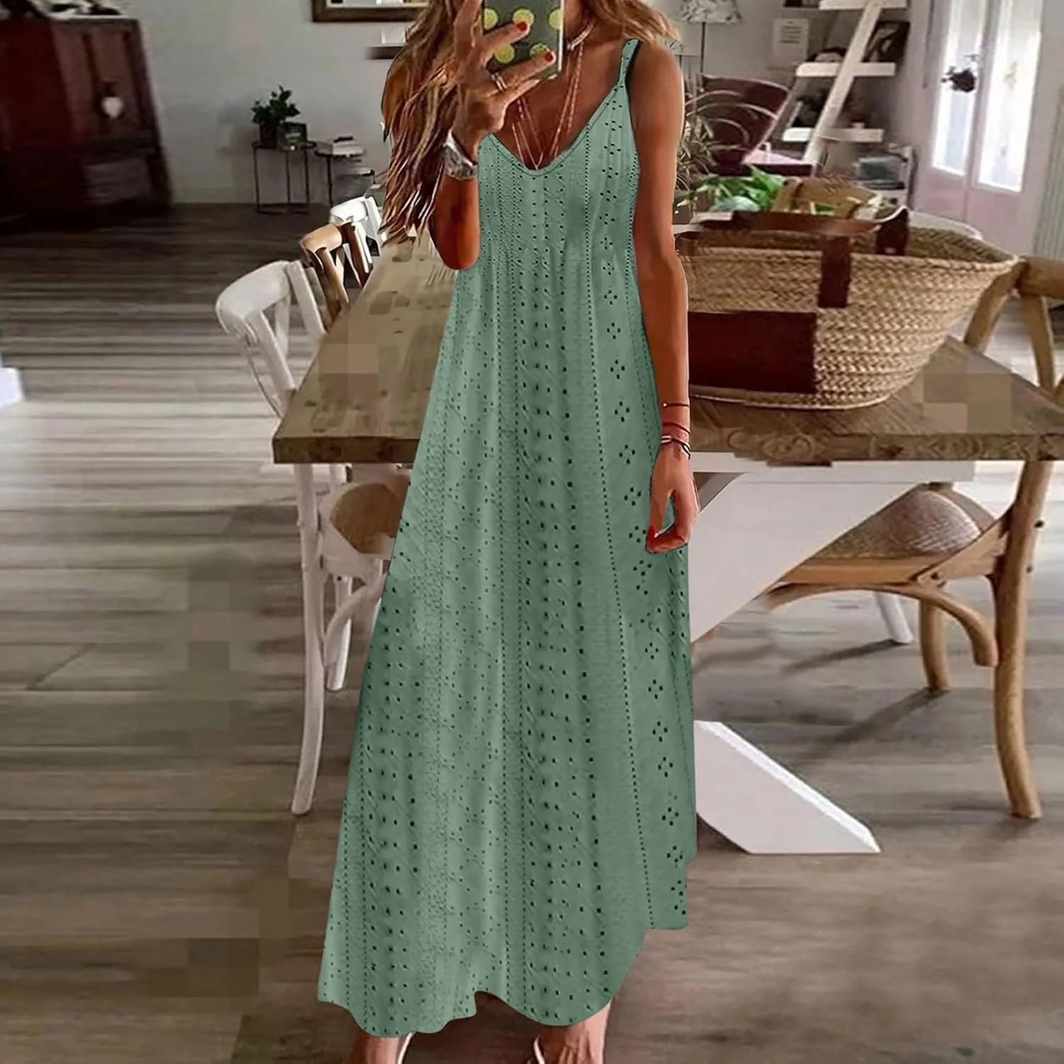 Women's Casual Dresses Corset Maxi Dresses Floral Tie Front Spaghetti Strap Sundress Casual Boho Flowy Long Dress