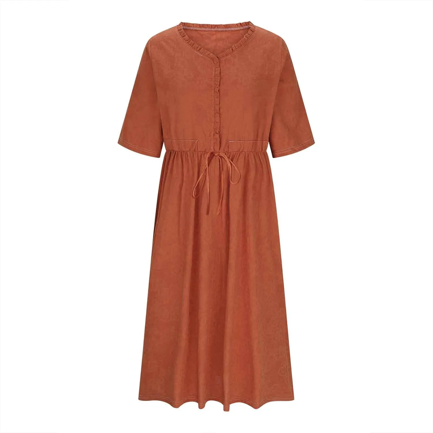 Women's Cotton Linen Dresses Summer Embroidered Sleeve A Line Comfy Cotton Maxi Dress Trendy Summer Vacation Clothes