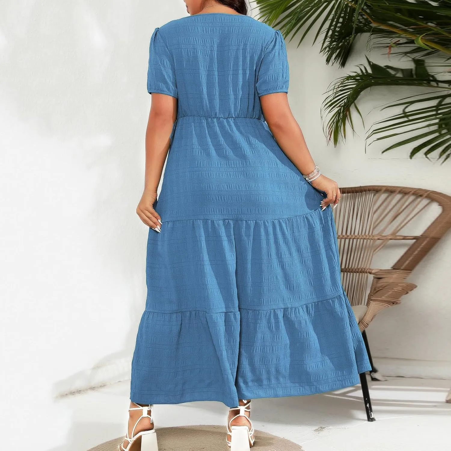 Womens Dresses Short Sleeve Dresses for Women Boat Neck Maxi Long Midi Flowy Fall Summer Dresses 2025