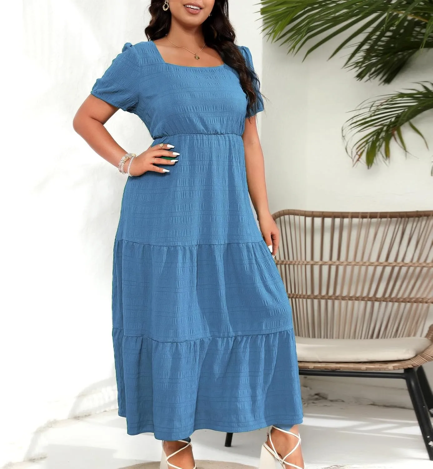 Womens Dresses Short Sleeve Dresses for Women Boat Neck Maxi Long Midi Flowy Fall Summer Dresses 2025