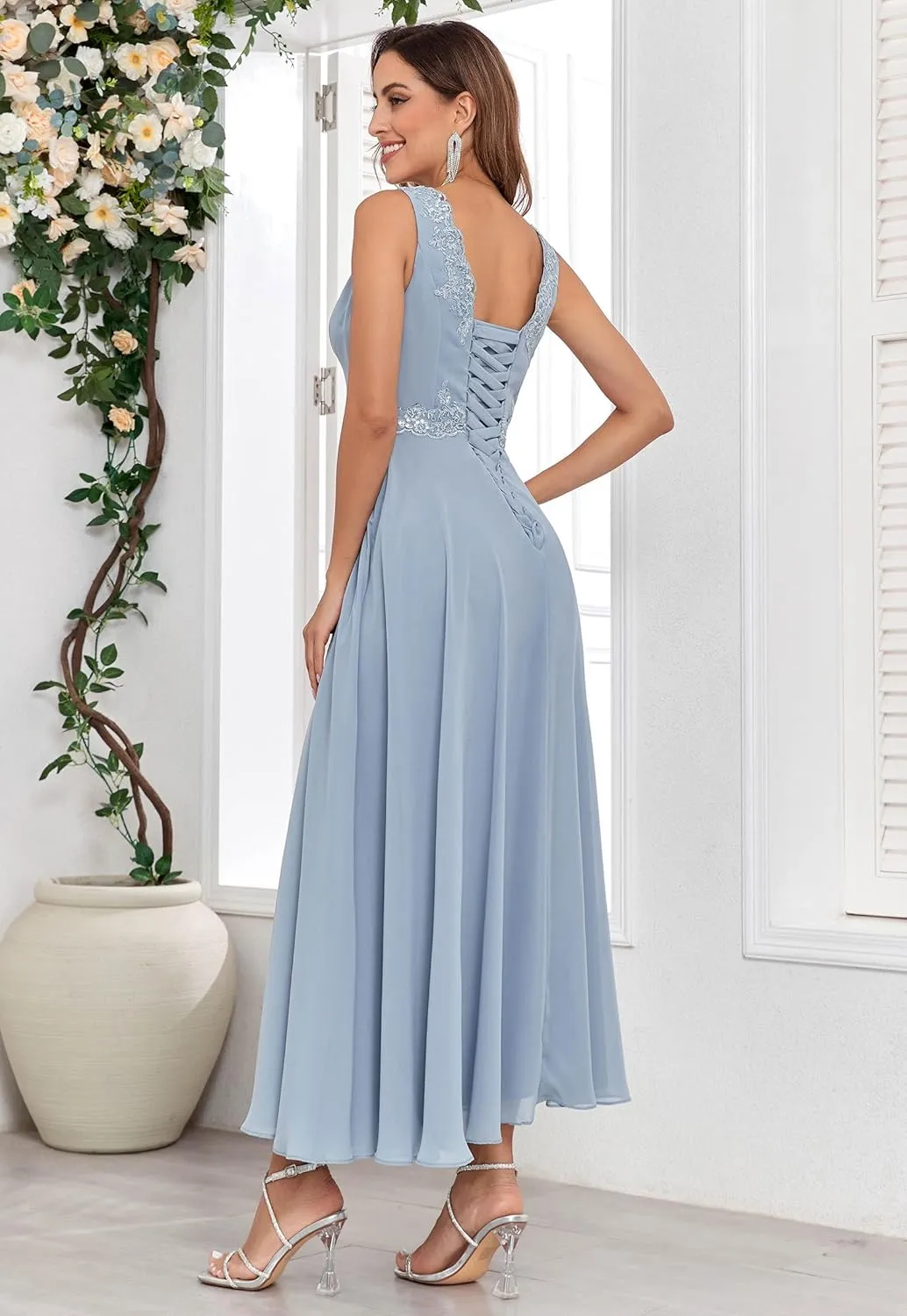 Women's Mother of The Bride Dresses for Wedding with Jackets 2 Piece Formal Evening Gown