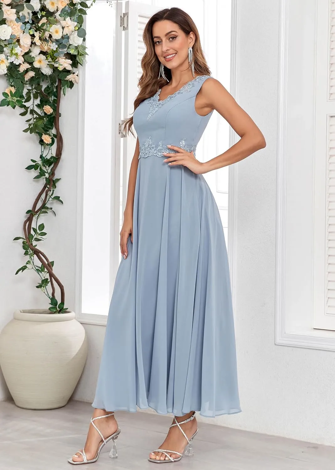 Women's Mother of The Bride Dresses for Wedding with Jackets 2 Piece Formal Evening Gown