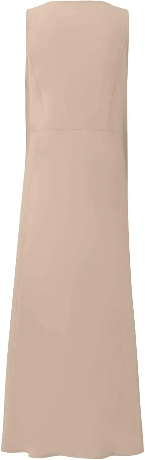 Women's Plus Size Summer Dresses 2025 Trendy Sleeveless Dresses Casual Baggy Flowy Maxi Sun Dresses Pocket