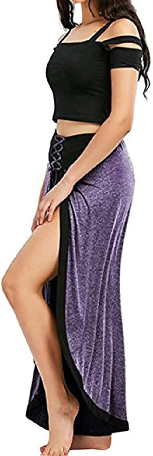 Women's Sexy Sport Wide Leg Pants Floral Print Lace Up Loose High Waist Palazzo Flared Trousers