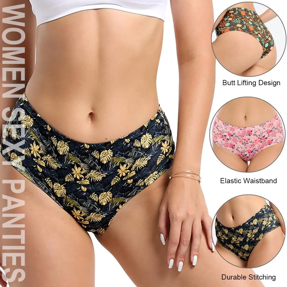 Women's Sexy Sports Briefs Ruched Butt Lifting Panties Half Back Soft Active Yoga Underwear 3 Pack