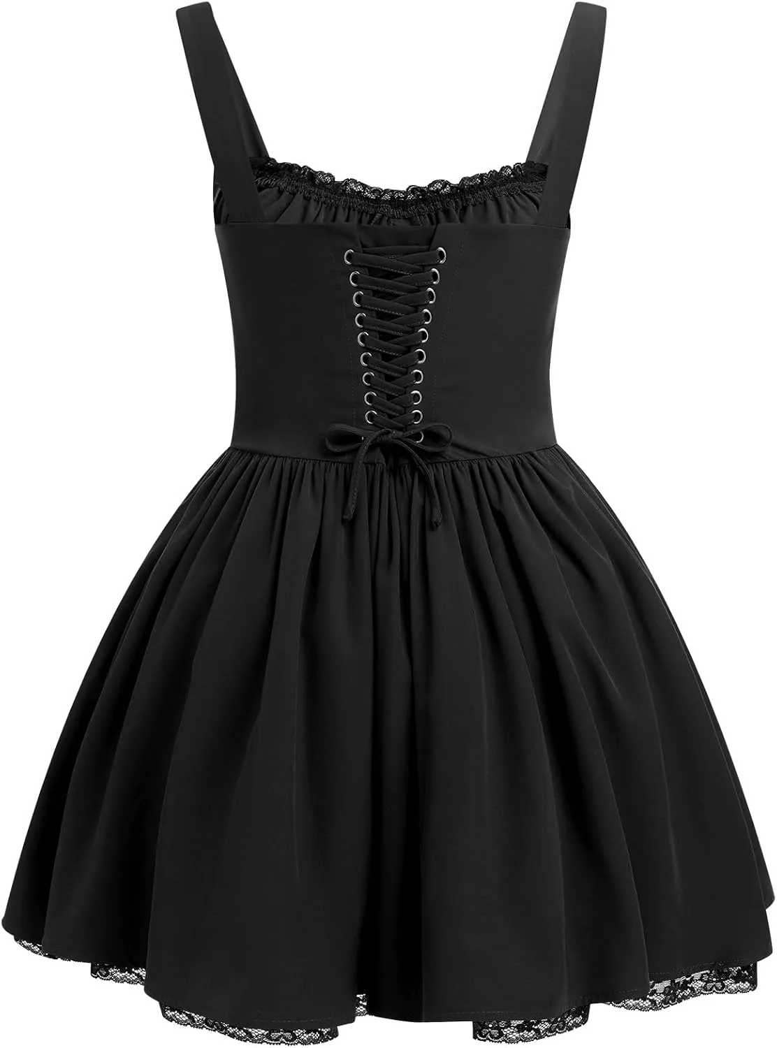 Women's Short Corset Sundress Boho Mini Dress Sleeveless Backless Low Cut Lace Dress Summer