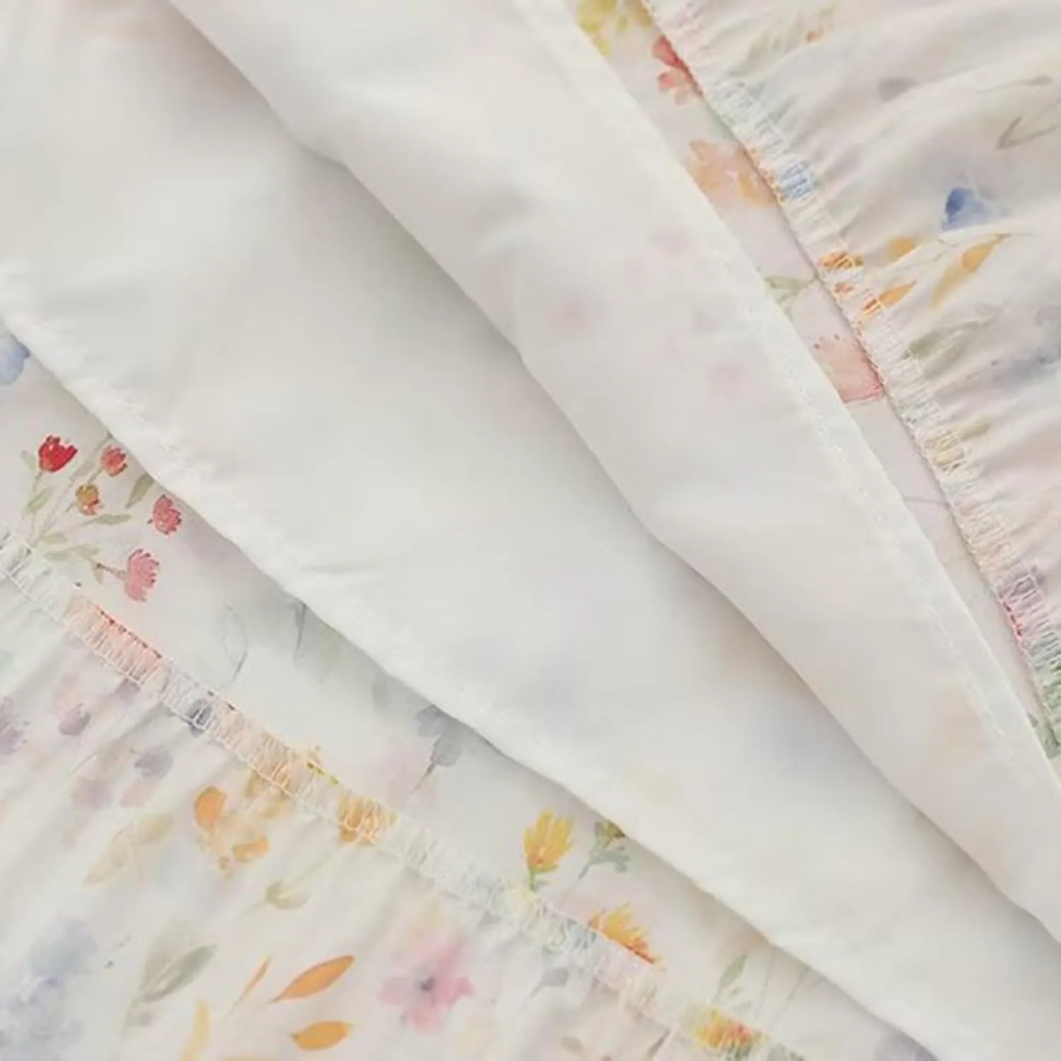 Women's Summer Elastic Waist Tiered Floral Print A-Line Boho Long Skirt