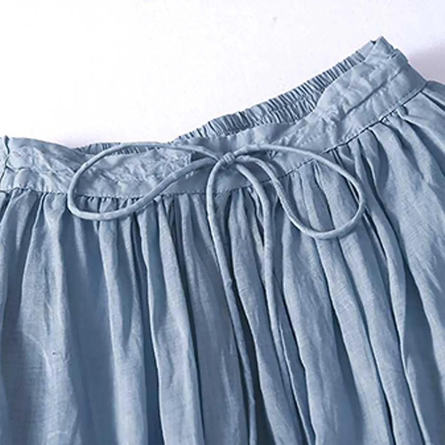 Women's Summer Skirts Elastic Waist Maxi Skirt 2025 Resort Wear Lightweight Pleated Half Dress Trendy Clothes