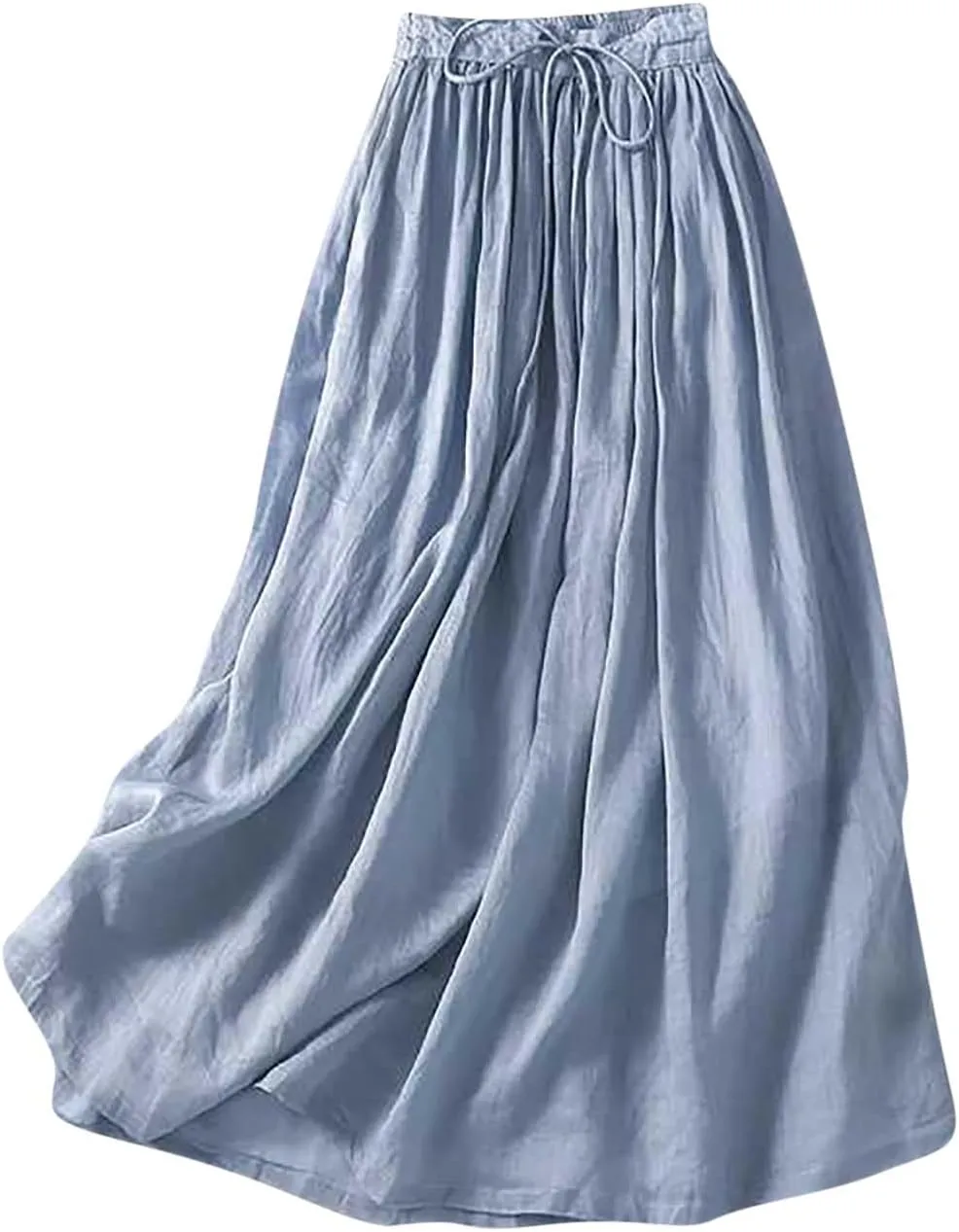 Women's Summer Skirts Elastic Waist Maxi Skirt 2025 Resort Wear Lightweight Pleated Half Dress Trendy Clothes