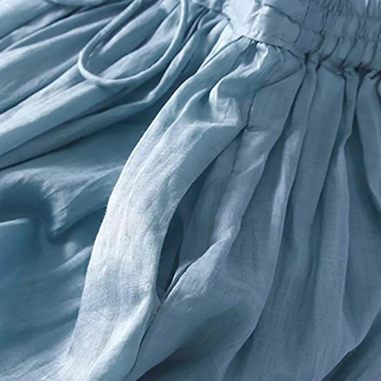 Women's Summer Skirts Elastic Waist Maxi Skirt 2025 Resort Wear Lightweight Pleated Half Dress Trendy Clothes
