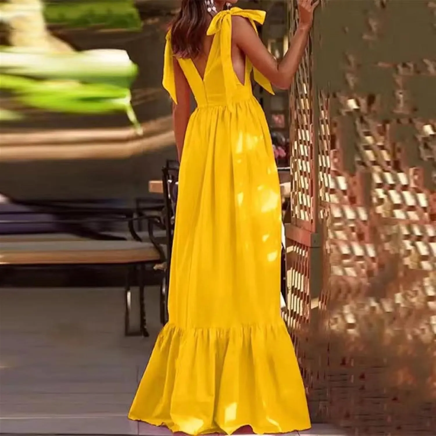 Womens Summer Sleeveless Maxi Dresses Casual Beach Smocked Tiered Long Dress Sundresses